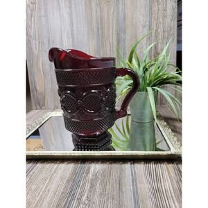 Vintage Avon Cape Cod Water Pitcher, Large Ruby Red 46 oz